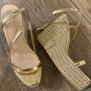 Gold Wedge Sandals
